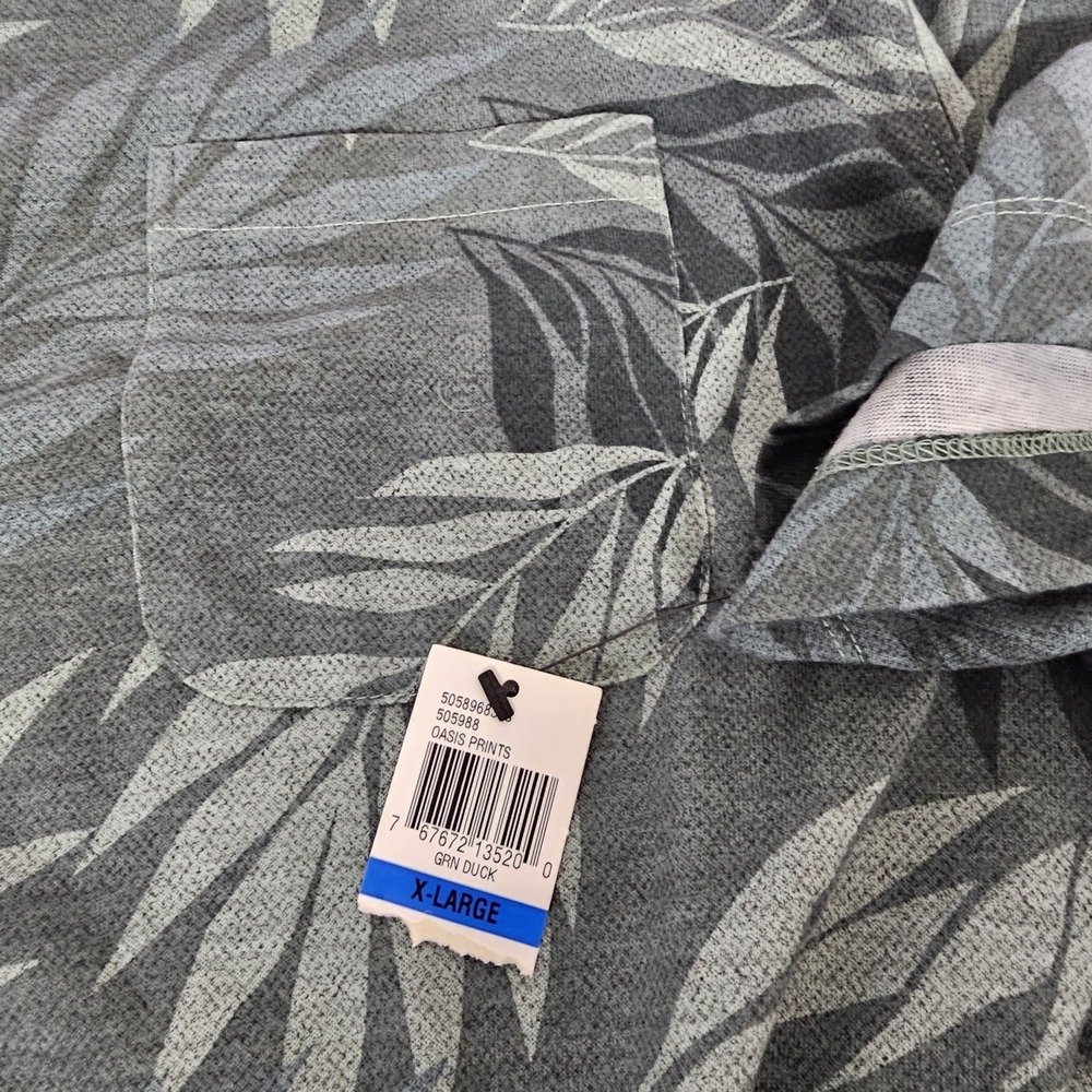 NWT Van Heusen‎ Men's XL Polo Shirt Green Palm Graphic Camp Outdoor $50 Retail - Picture 6 of 8